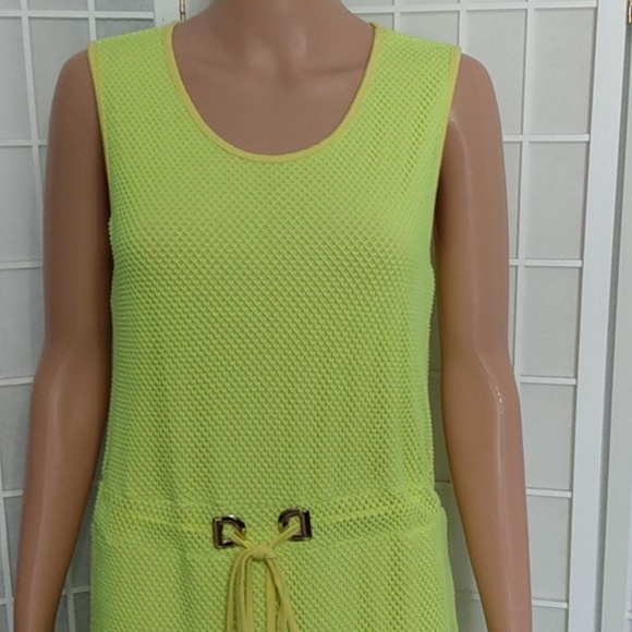 Neon Yellow Mesh Swim Cover-Up – Sheer - Picture 3 of 14